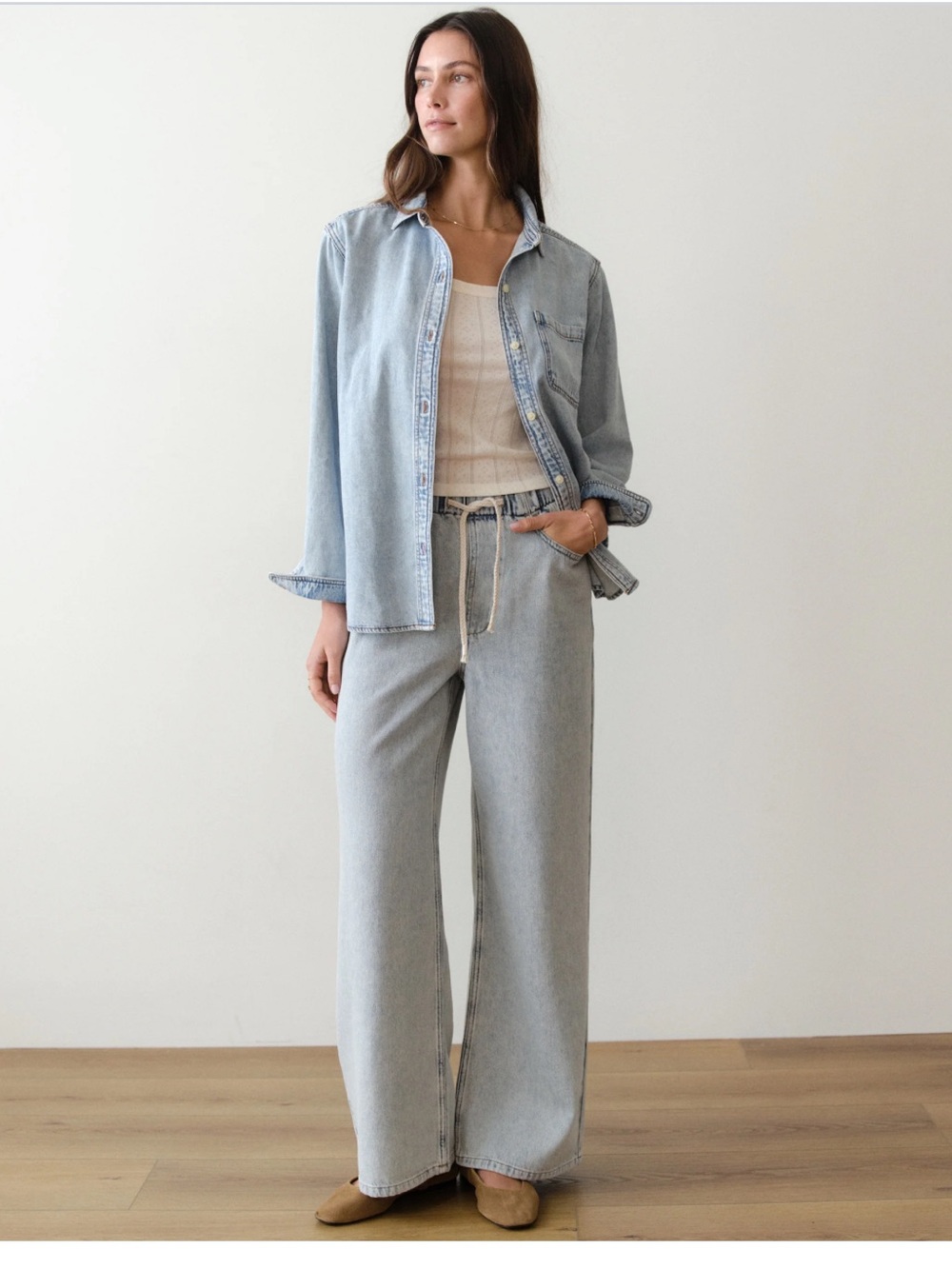 NWT Marine Layer Ella wide leg denim
